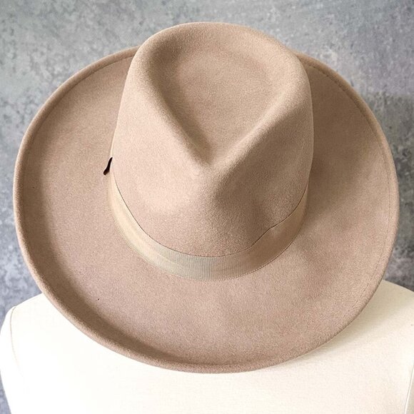 American Hat Makers Oakley Crushable Wool Felt Teardrop Fedora, NWT